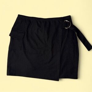 Black Mini Skirt with Belt Detail